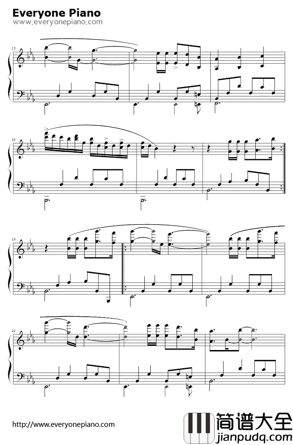 杜兰的微笑钢琴谱_理查德·克莱德曼