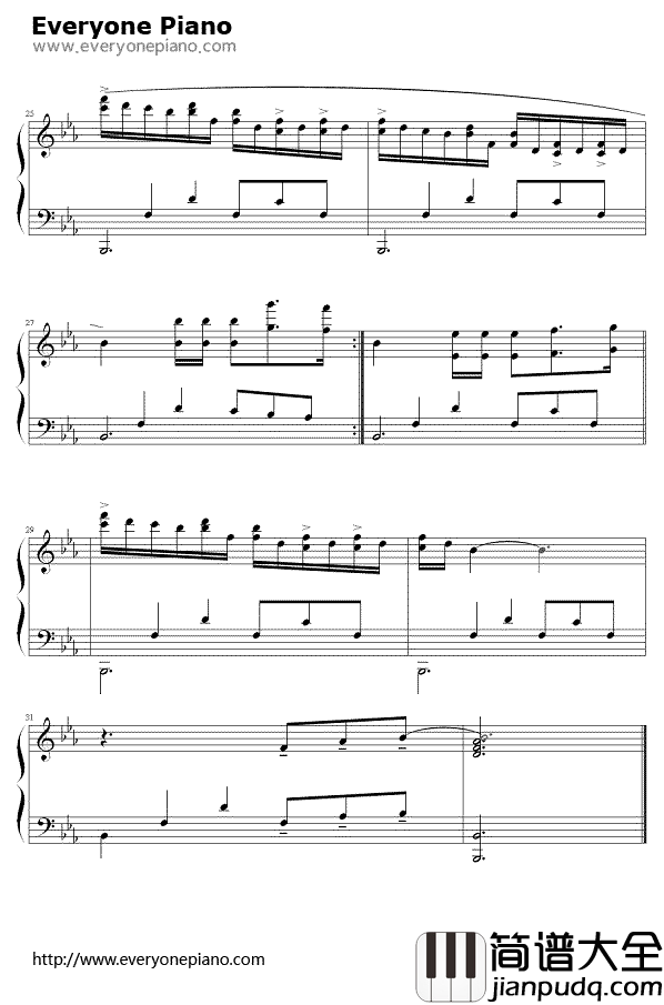 杜兰的微笑钢琴谱_理查德·克莱德曼