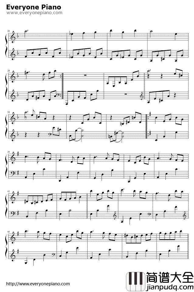 林中漫步钢琴谱_理查德·克莱德曼Richard_Clayderman