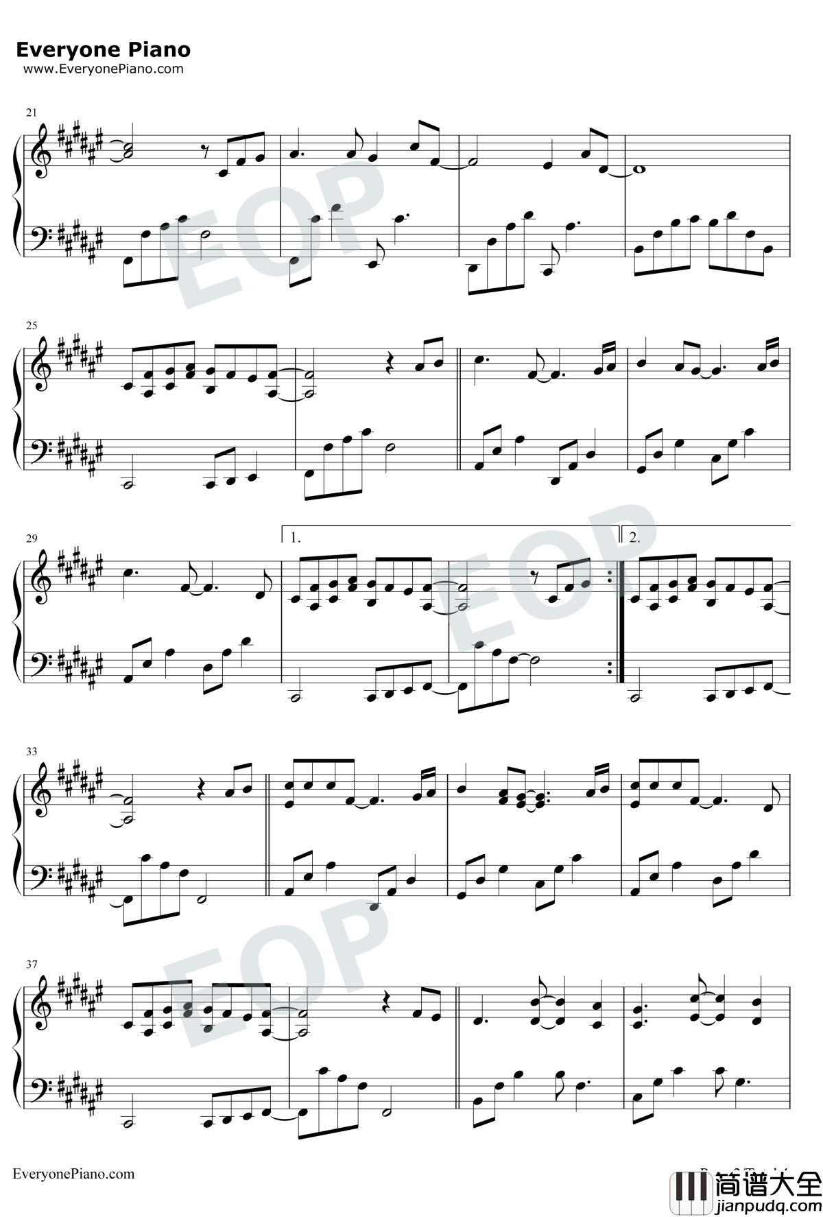 安妮的仙境钢琴谱_班得瑞Bandari