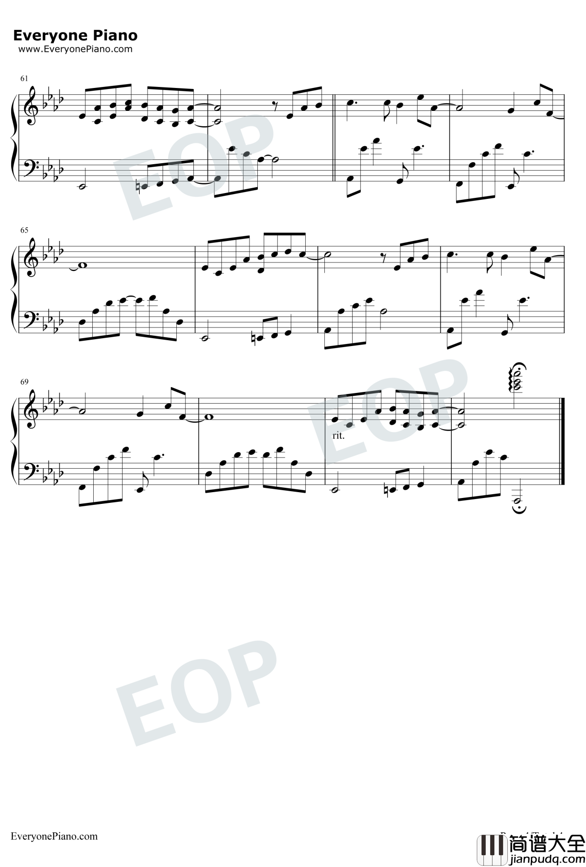 安妮的仙境钢琴谱_班得瑞Bandari