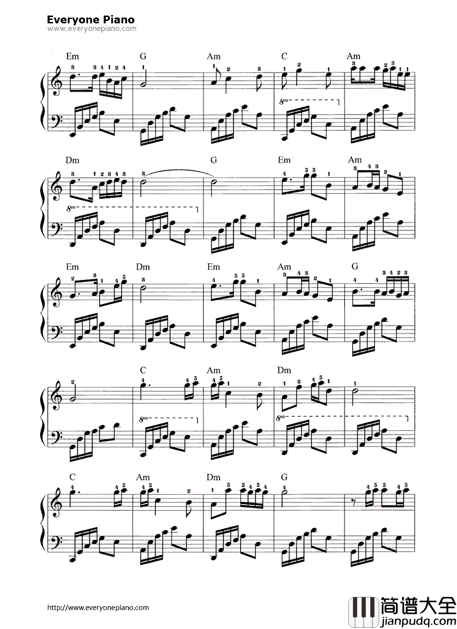 春天的故事钢琴谱__董文华