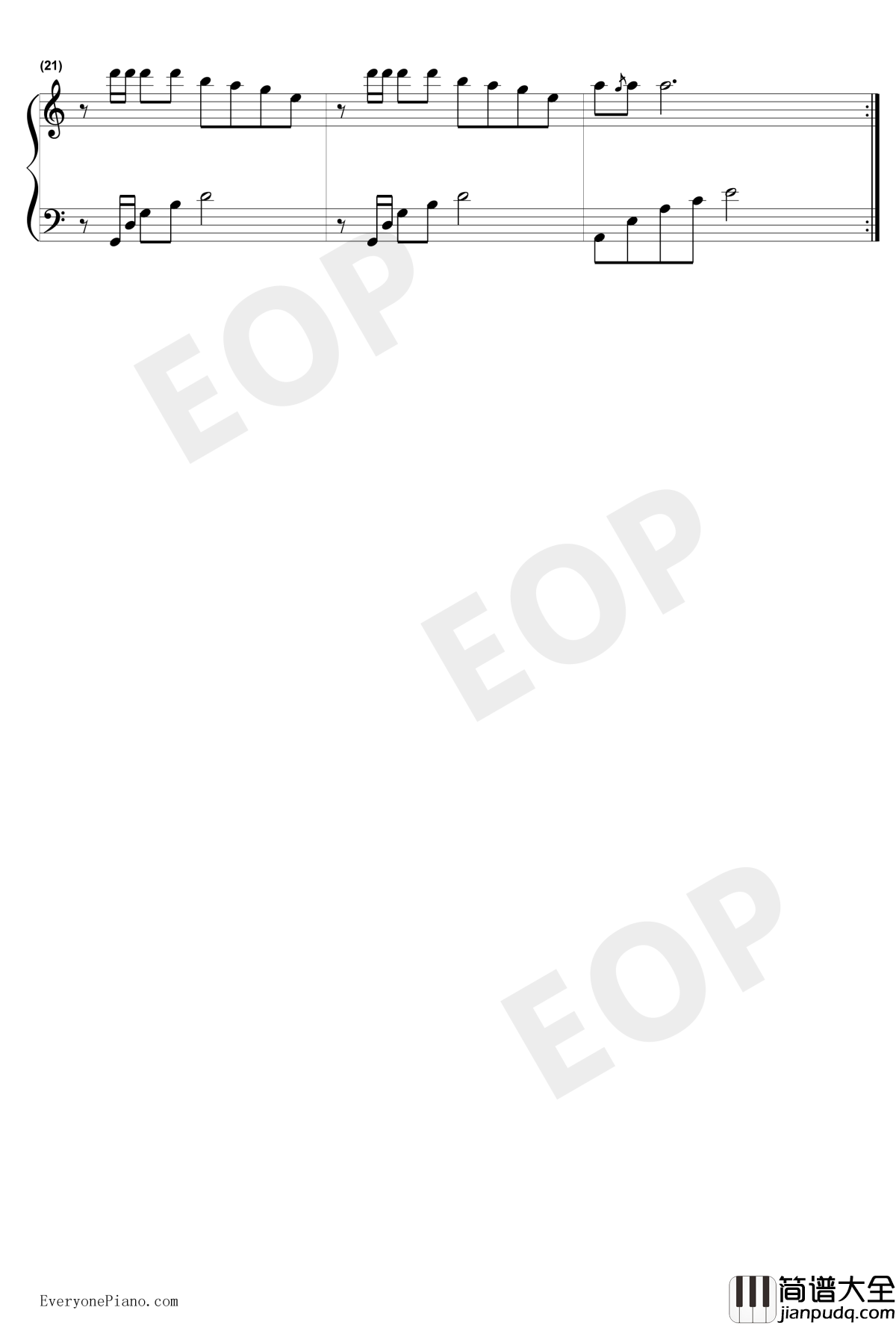 九百九十九朵玫瑰钢琴谱_邰正宵