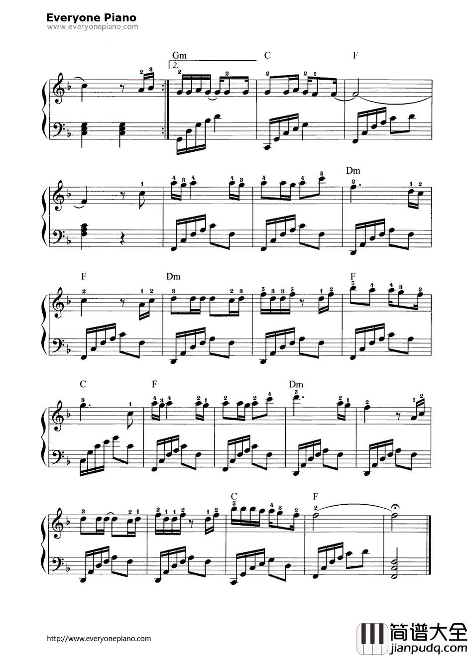 大哥你好吗钢琴谱_甘萍