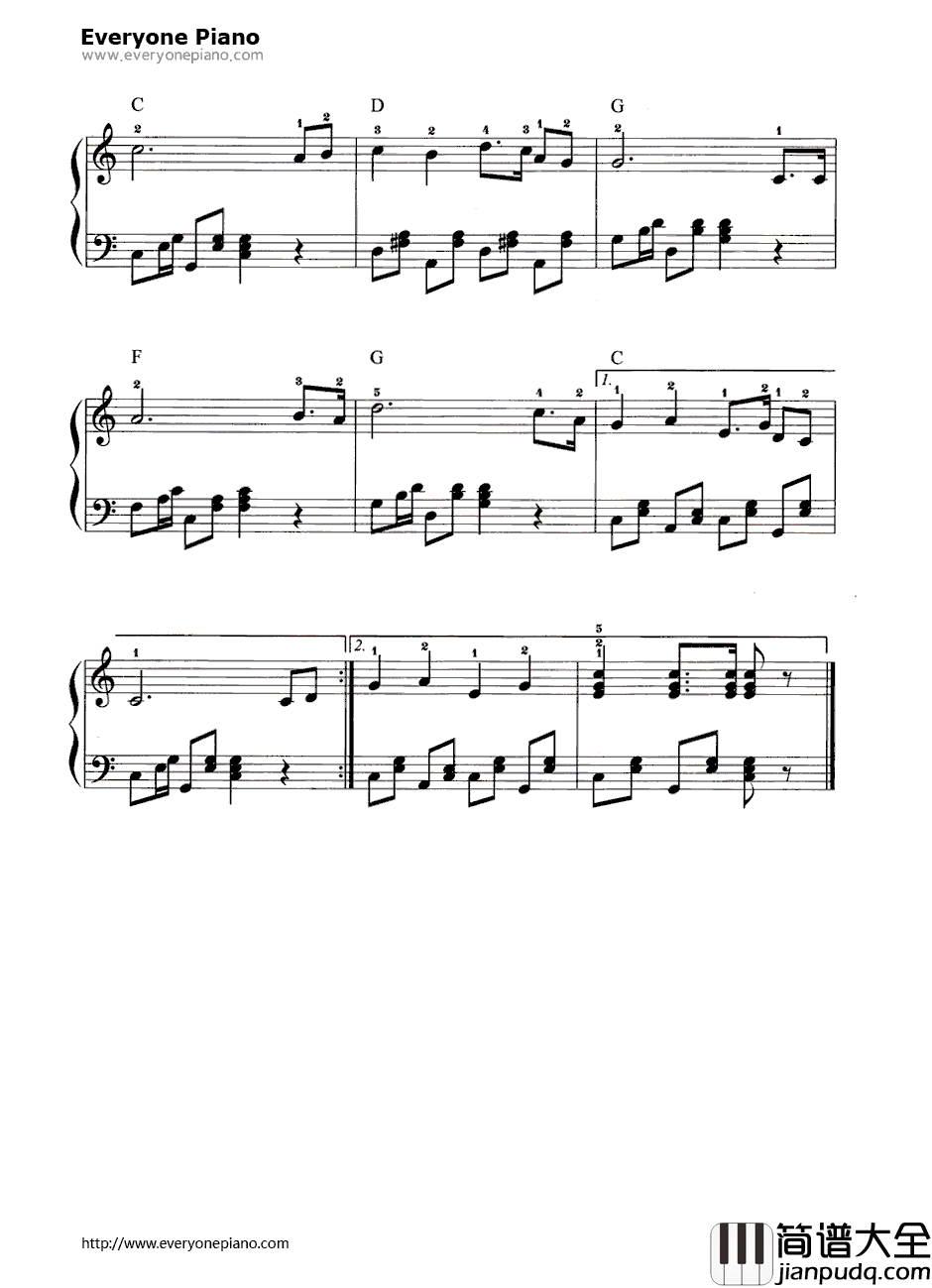 我们走在大路上钢琴谱_李劫夫