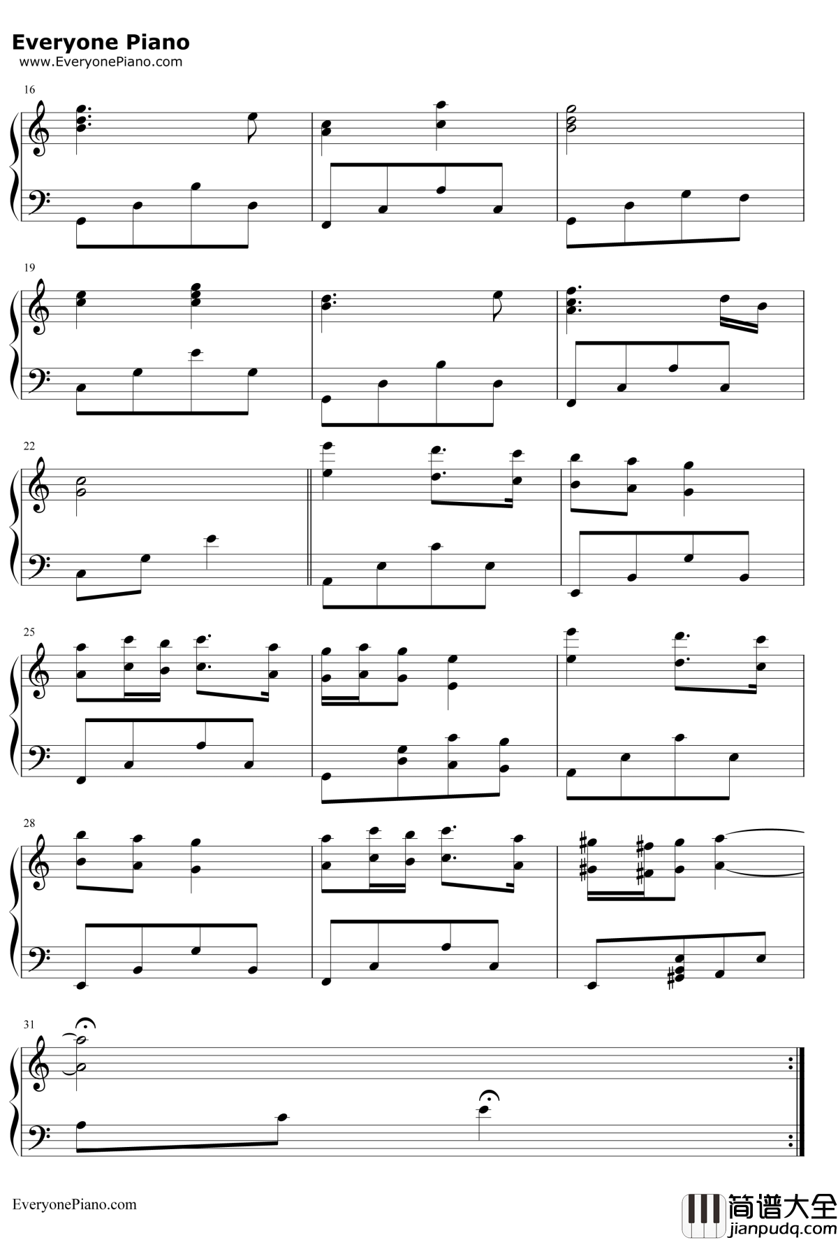 蓝色的爱(LOVE_IS_BLUE)钢琴谱_理查德·克莱德曼