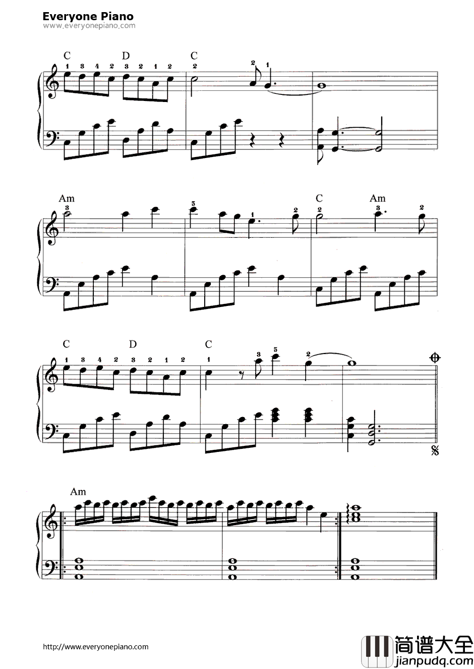 海韵钢琴谱_邓丽君