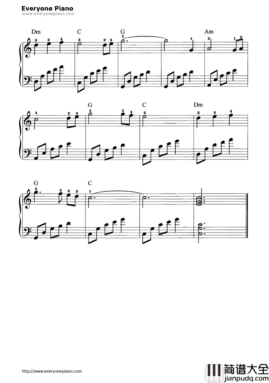 想你想断肠钢琴谱_邓丽君