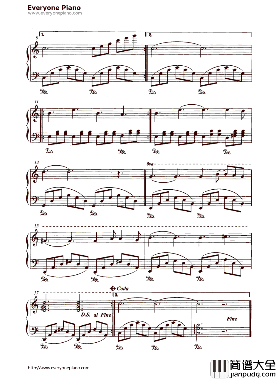 回忆钢琴谱_安得鲁.洛伊德.韦伯（Andrew_Lloyd_Webber）_选自音乐剧_猫_