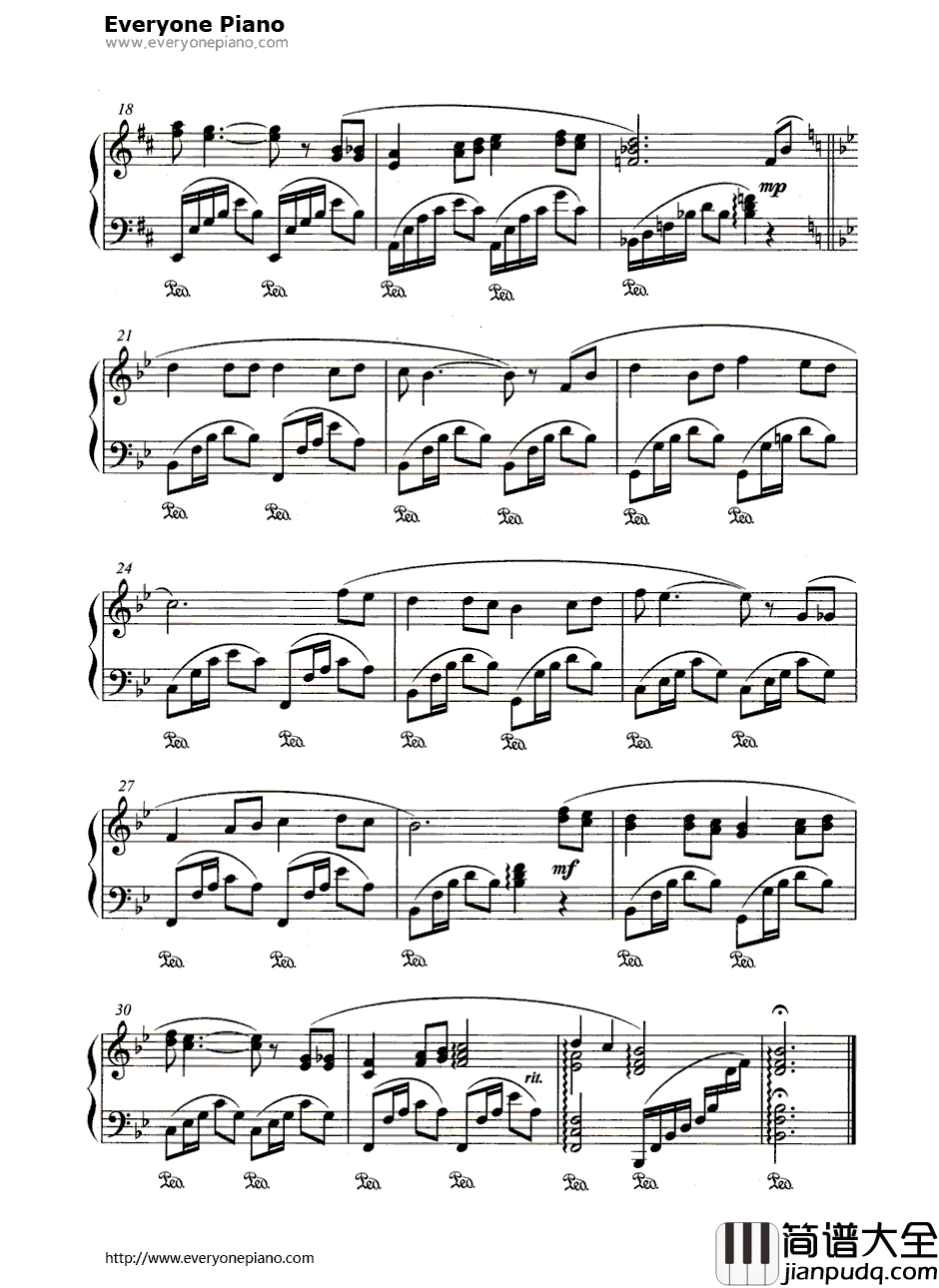 红河谷（RedRiverValley）钢琴谱