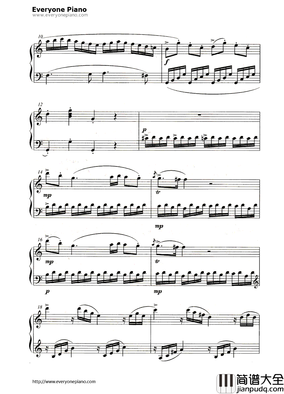 C大调小奏鸣曲钢琴谱_莫扎特（Mozart）