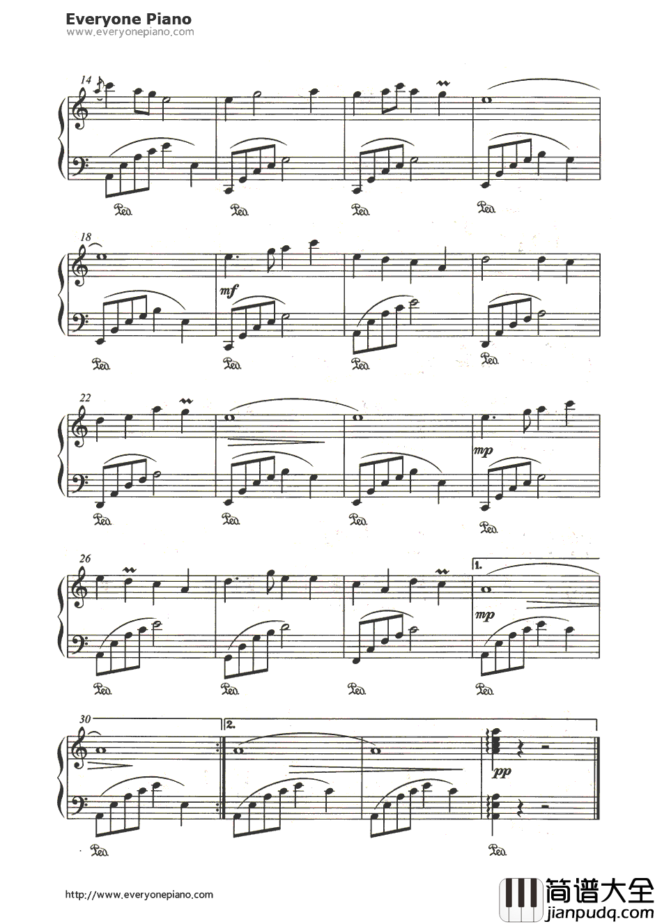 敖包相会钢琴谱_刀郎__草原上的人们_插曲