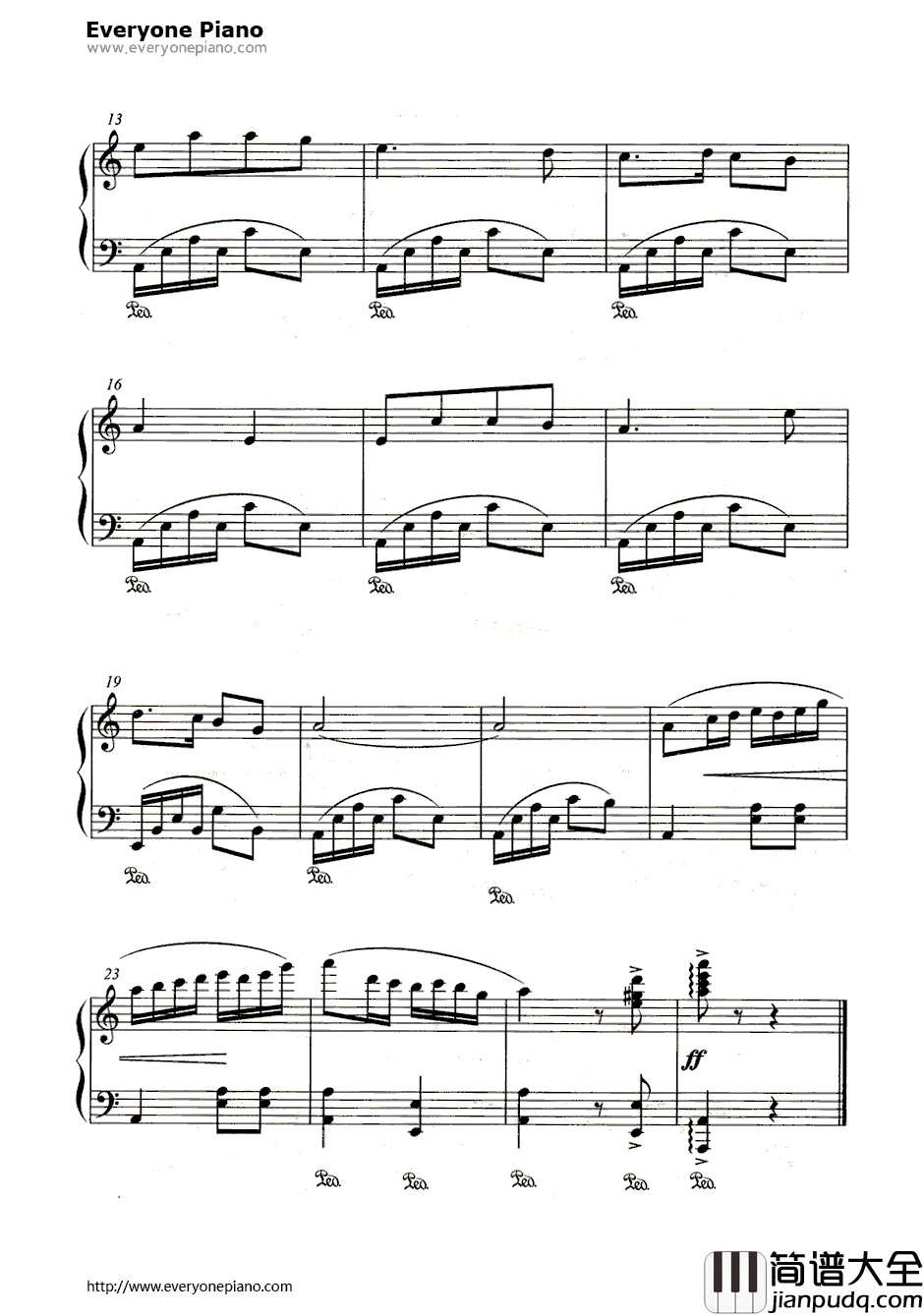 兰花草钢琴谱_胡适