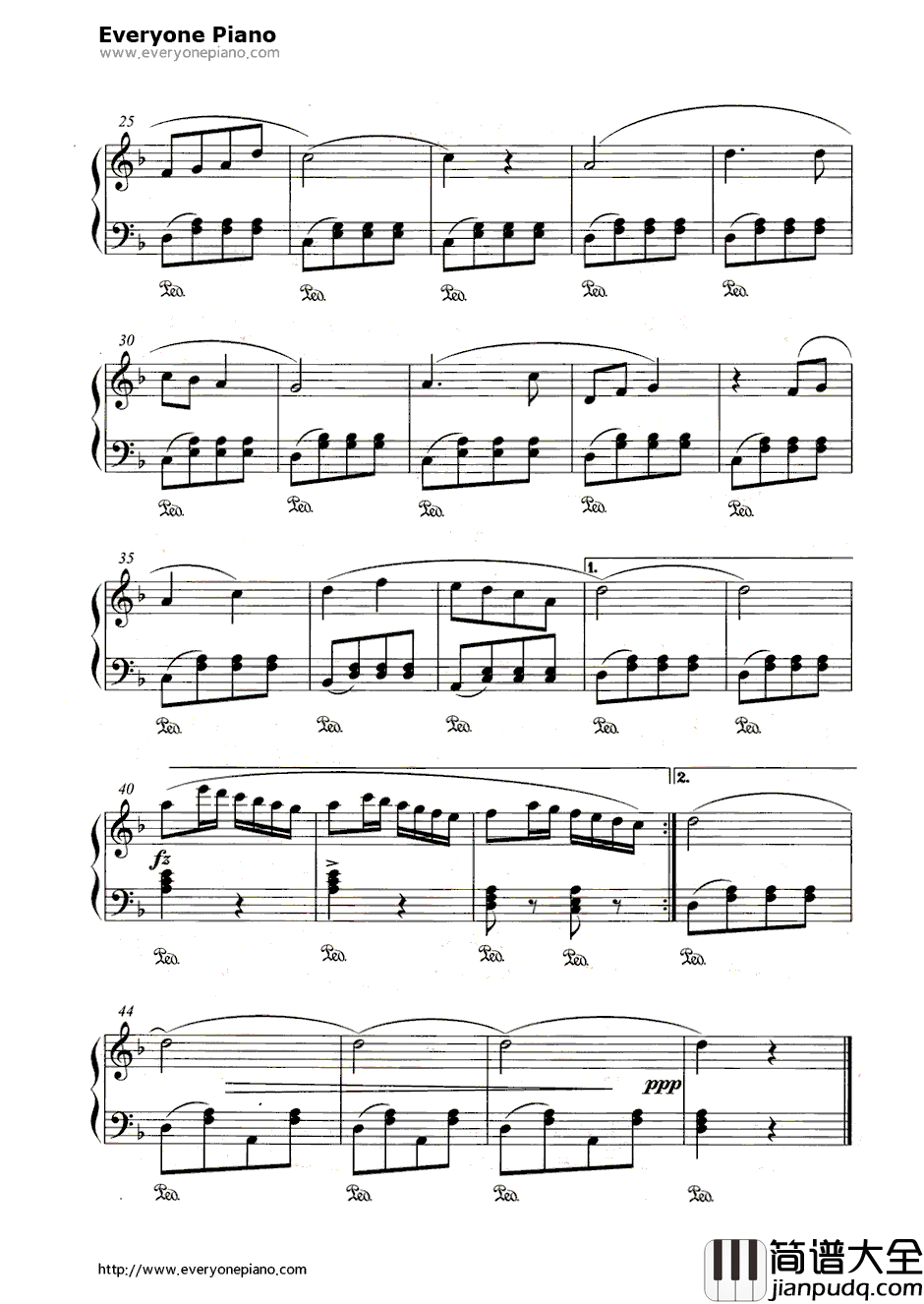 让我们荡起双桨钢琴谱_刘炽__祖国的花朵_主题曲