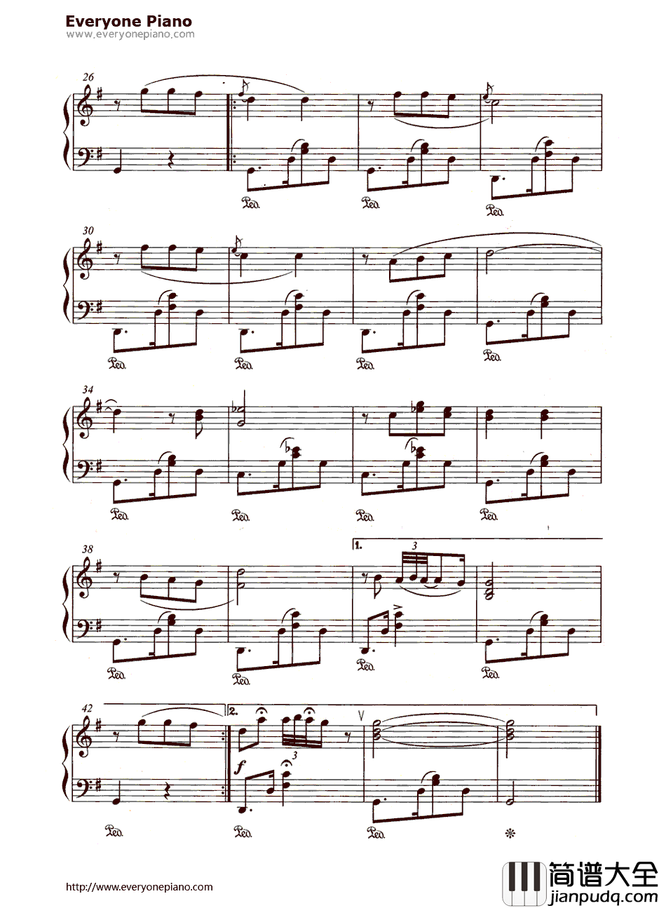 我的太阳(Osolemio)钢琴谱_帕瓦罗蒂