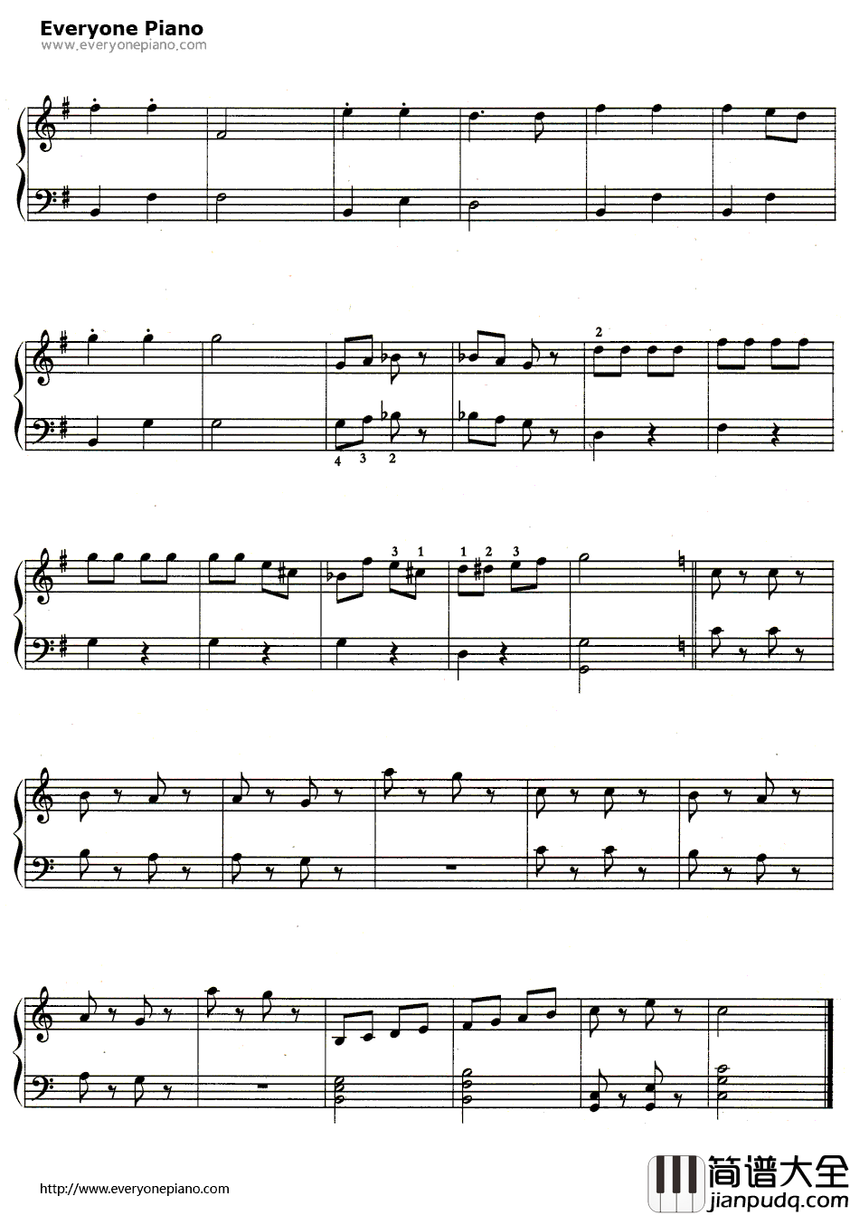 闲聊波尔卡钢琴谱_小约翰·施特劳斯