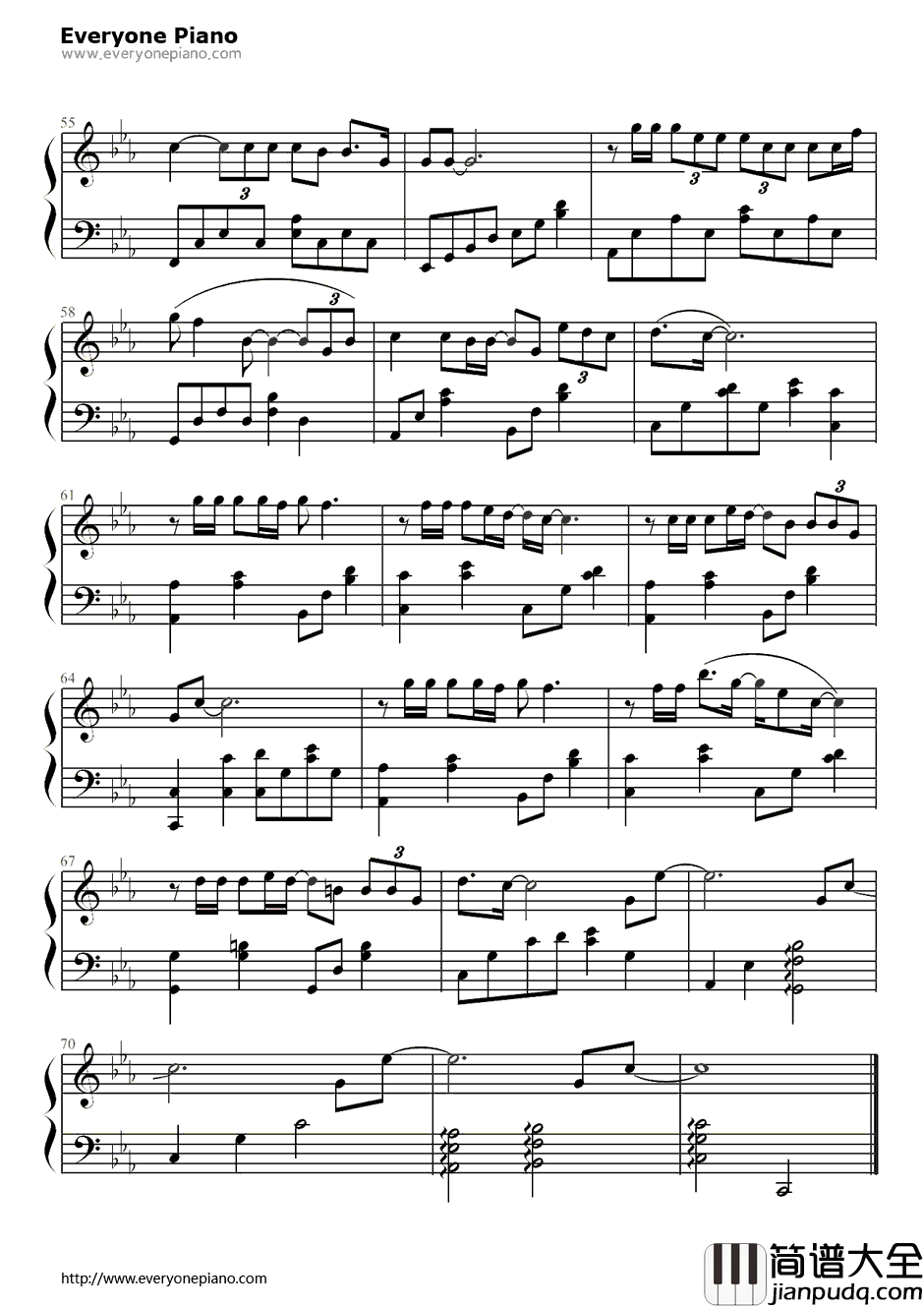 北京北京钢琴谱_汪峰