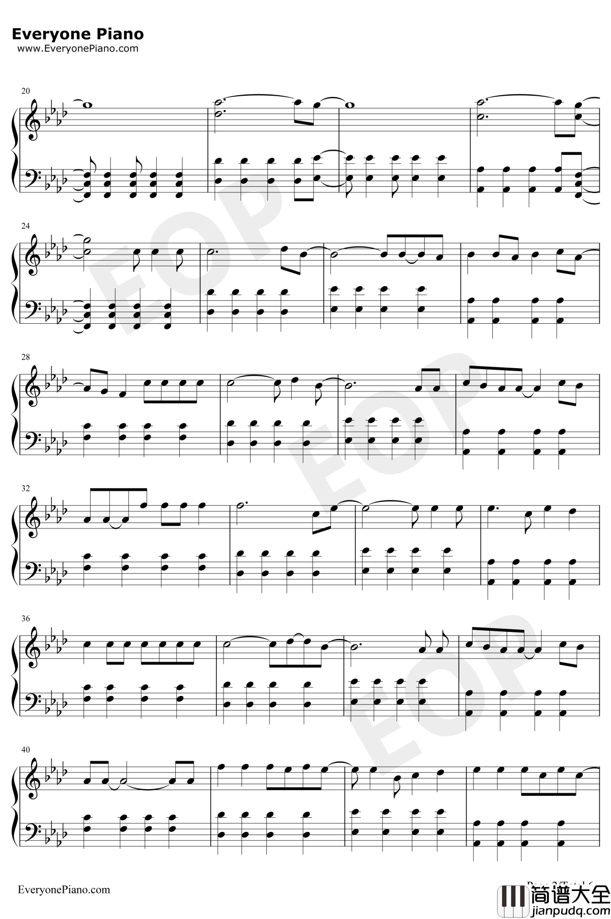 Viva_la_vida钢琴谱_Coldplay_生命万岁