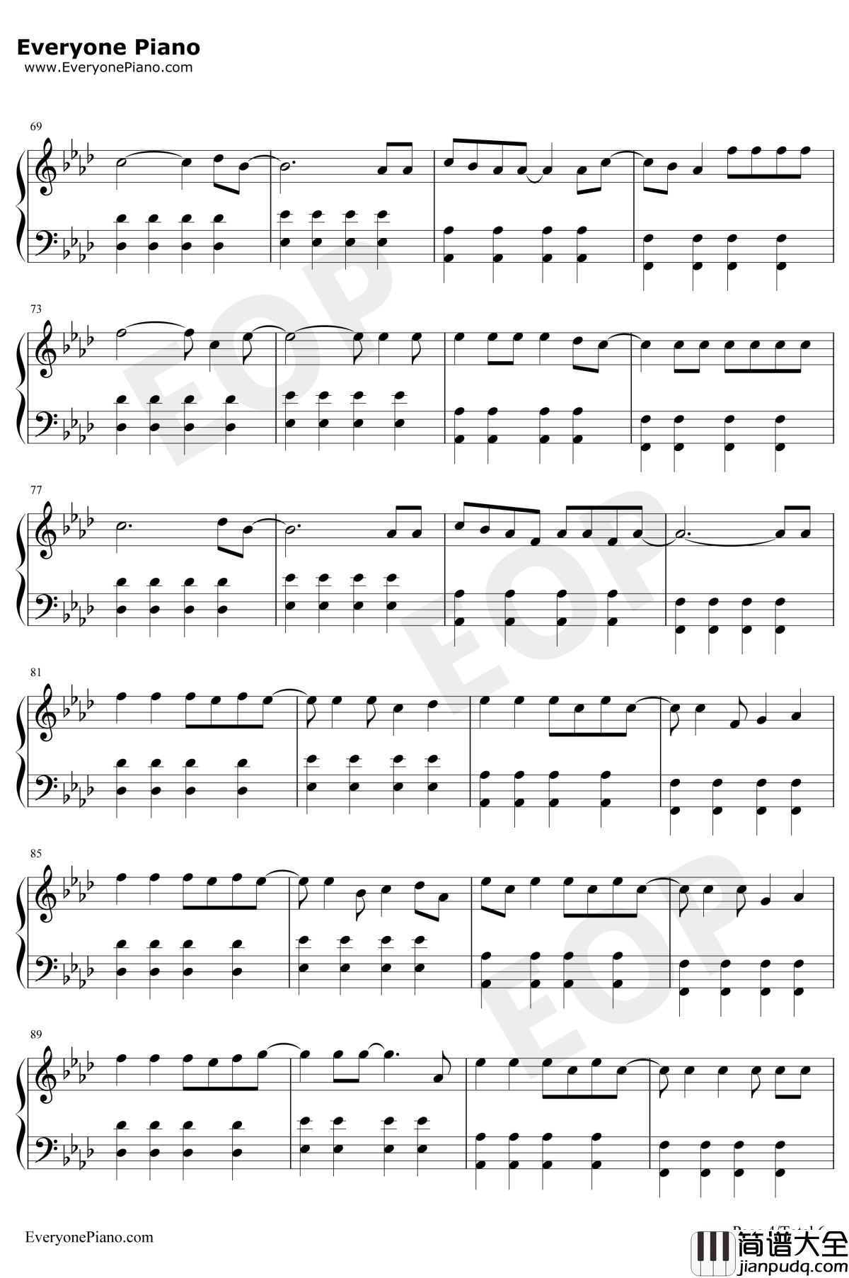 Viva_la_vida钢琴谱_Coldplay_生命万岁