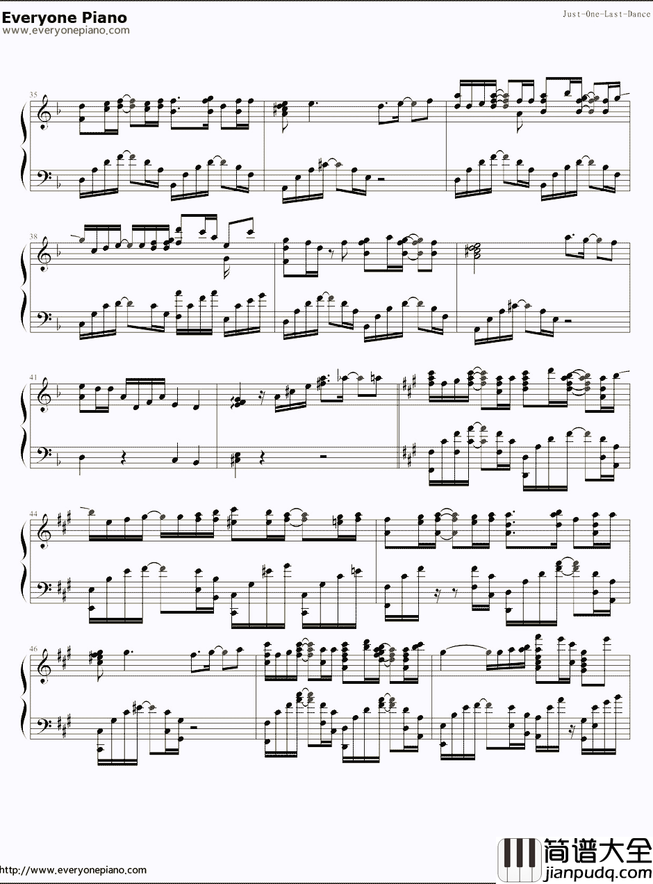 Just_One_Last_Dance钢琴谱_莎拉蔻娜Sarah_Connor