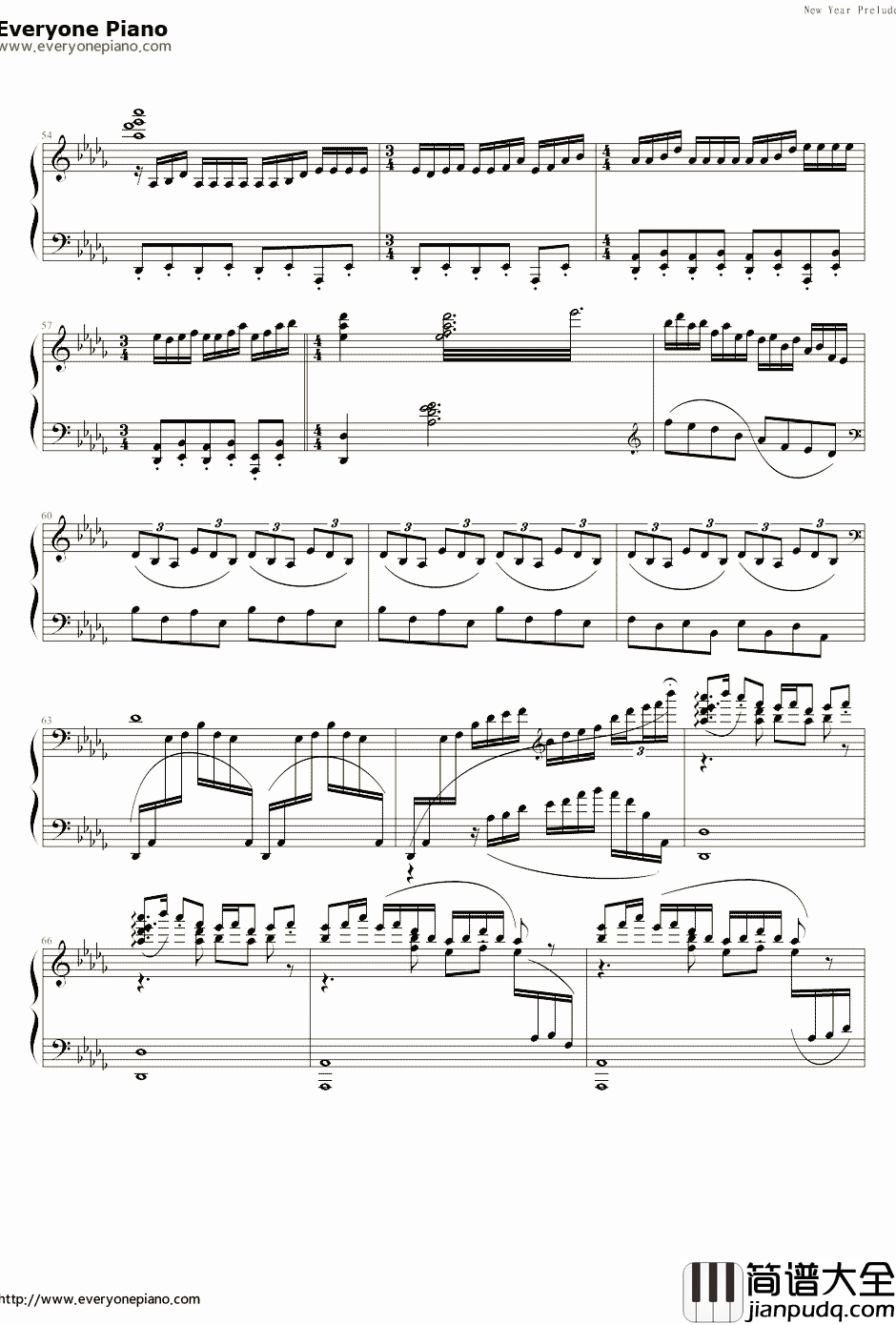 新年序曲钢琴谱_钢琴叫兽_乱按流之六