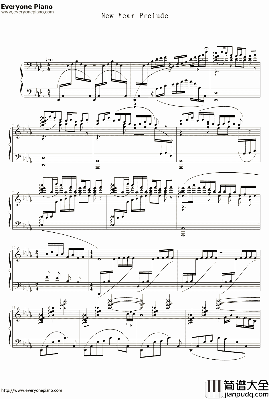 新年序曲钢琴谱_钢琴叫兽_乱按流之六