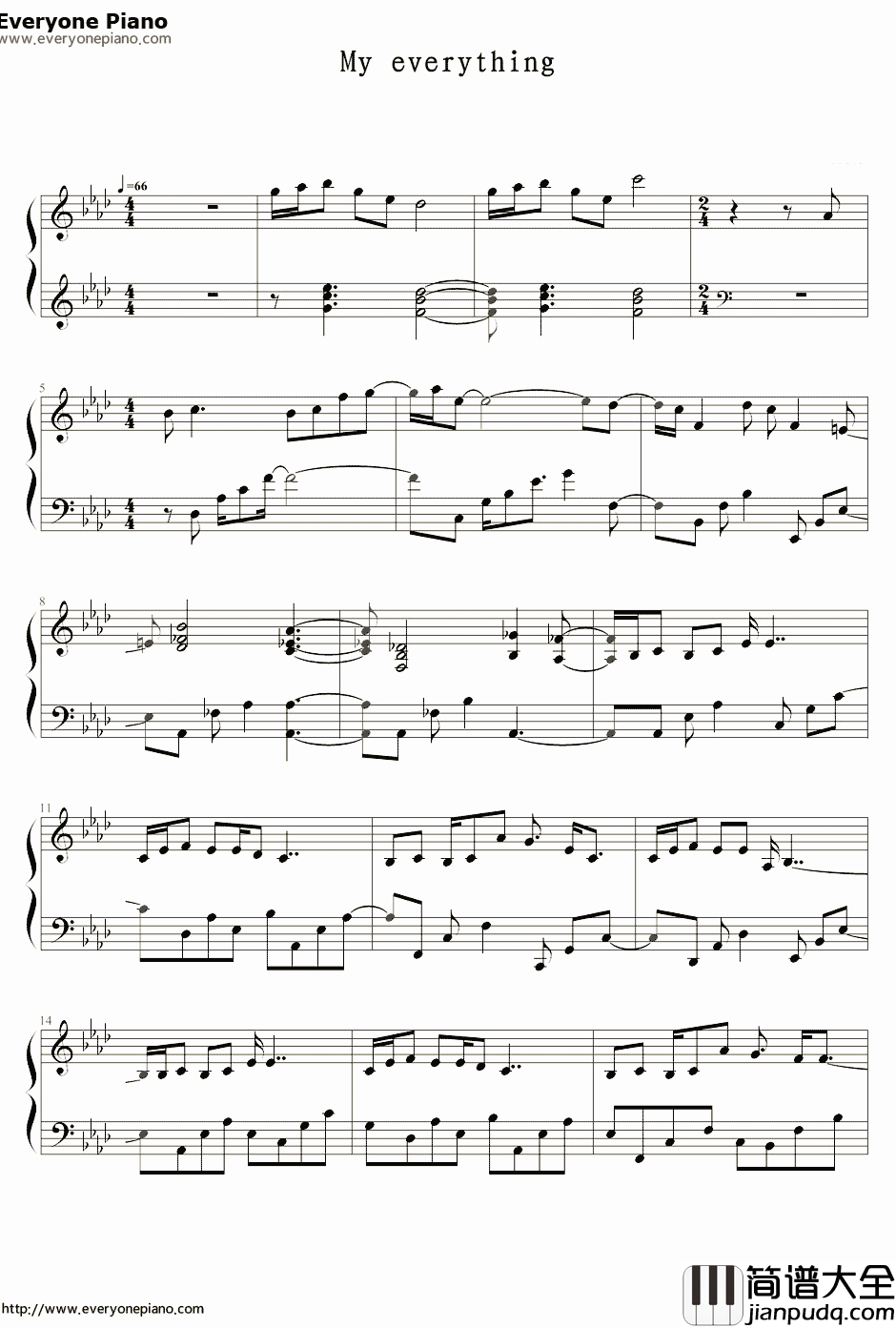 My_Everything钢琴谱_李敏镐Lee_MinHo_我的一切