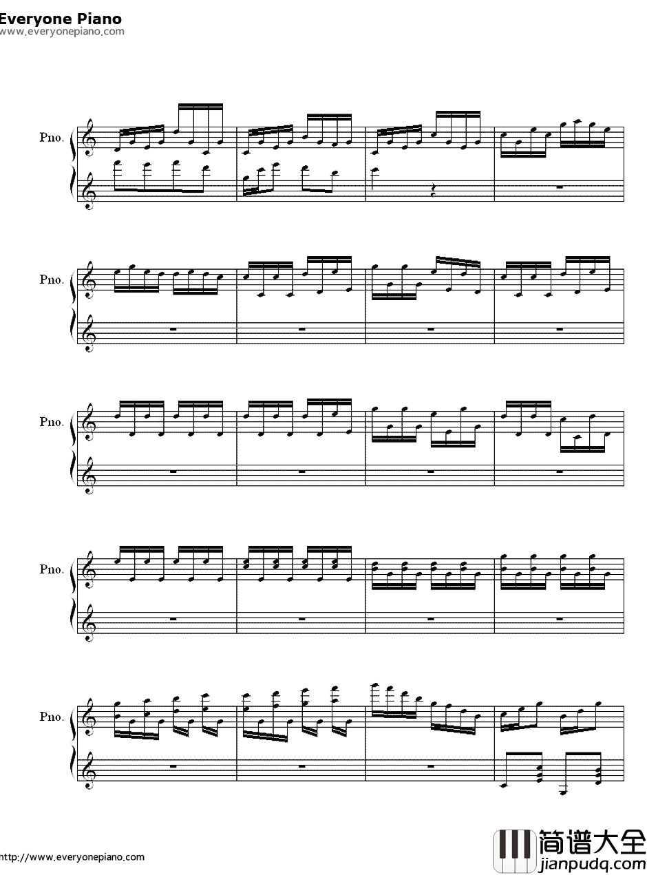 新年钢琴谱_八音盒_八音盒第20首