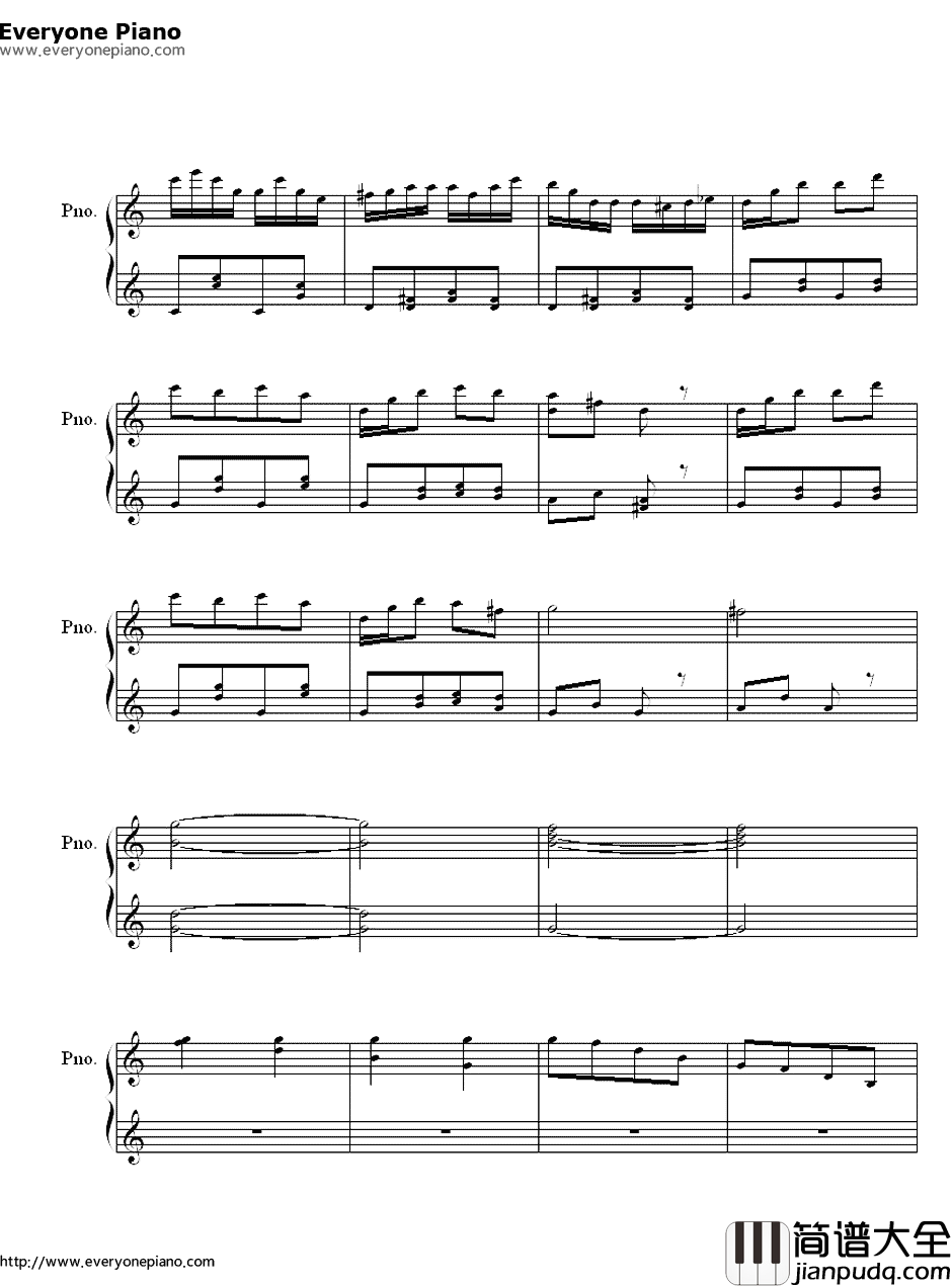 新年钢琴谱_八音盒_八音盒第20首