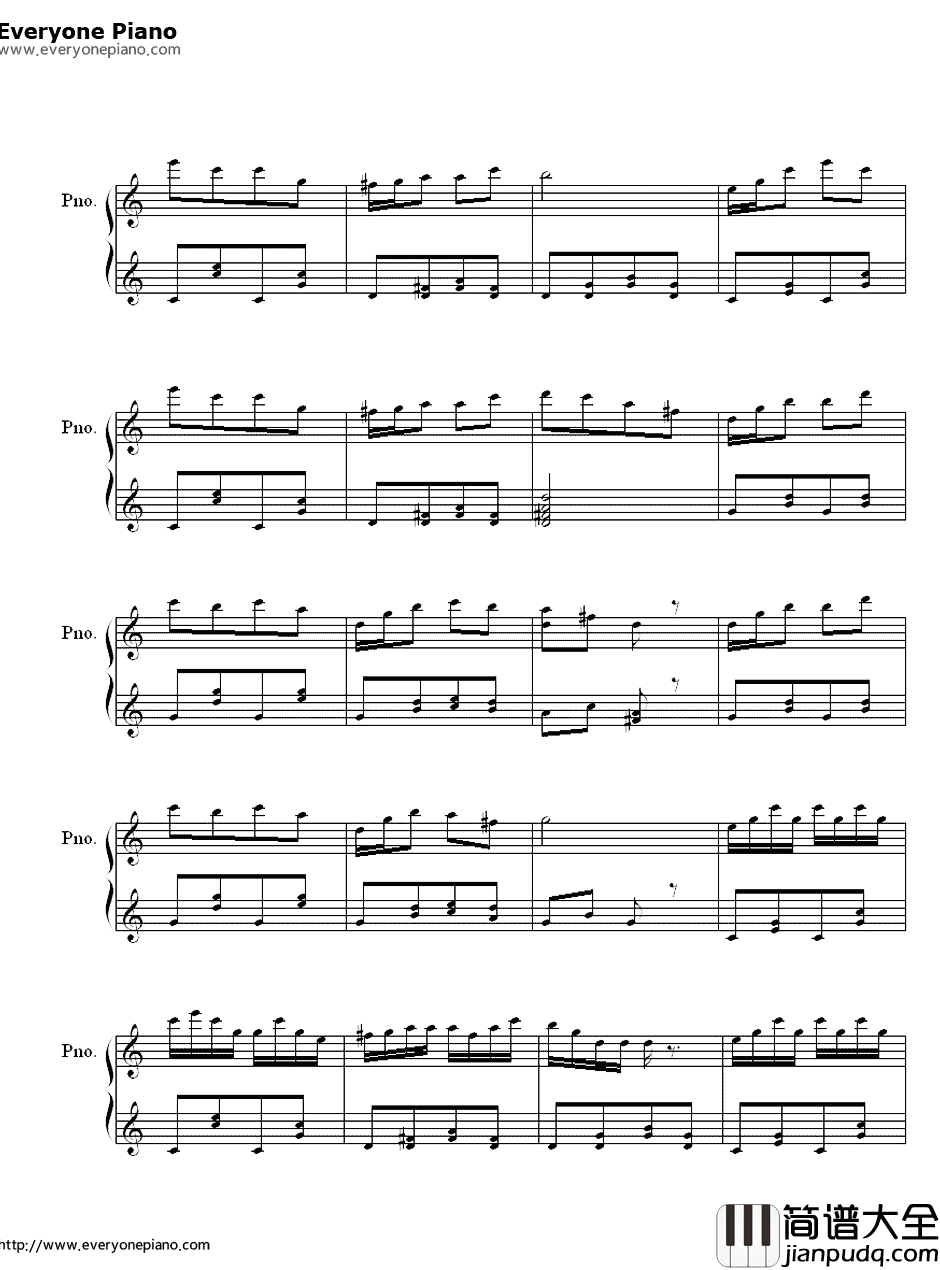 新年钢琴谱_八音盒_八音盒第20首