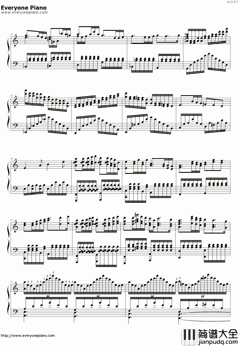 花如雨钢琴谱_孤月华章