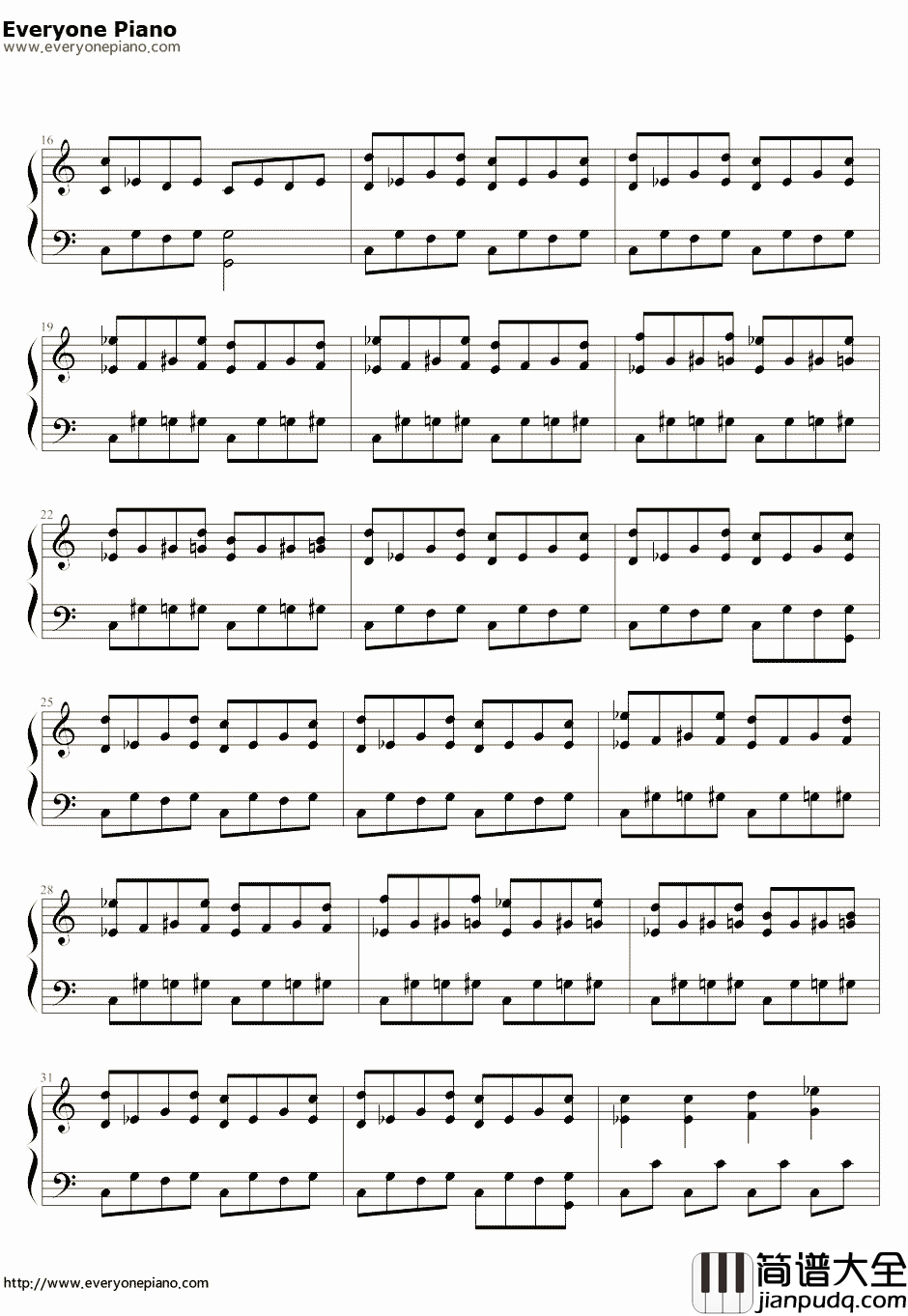 逆鳞狂想曲单人版钢琴谱_周杰伦