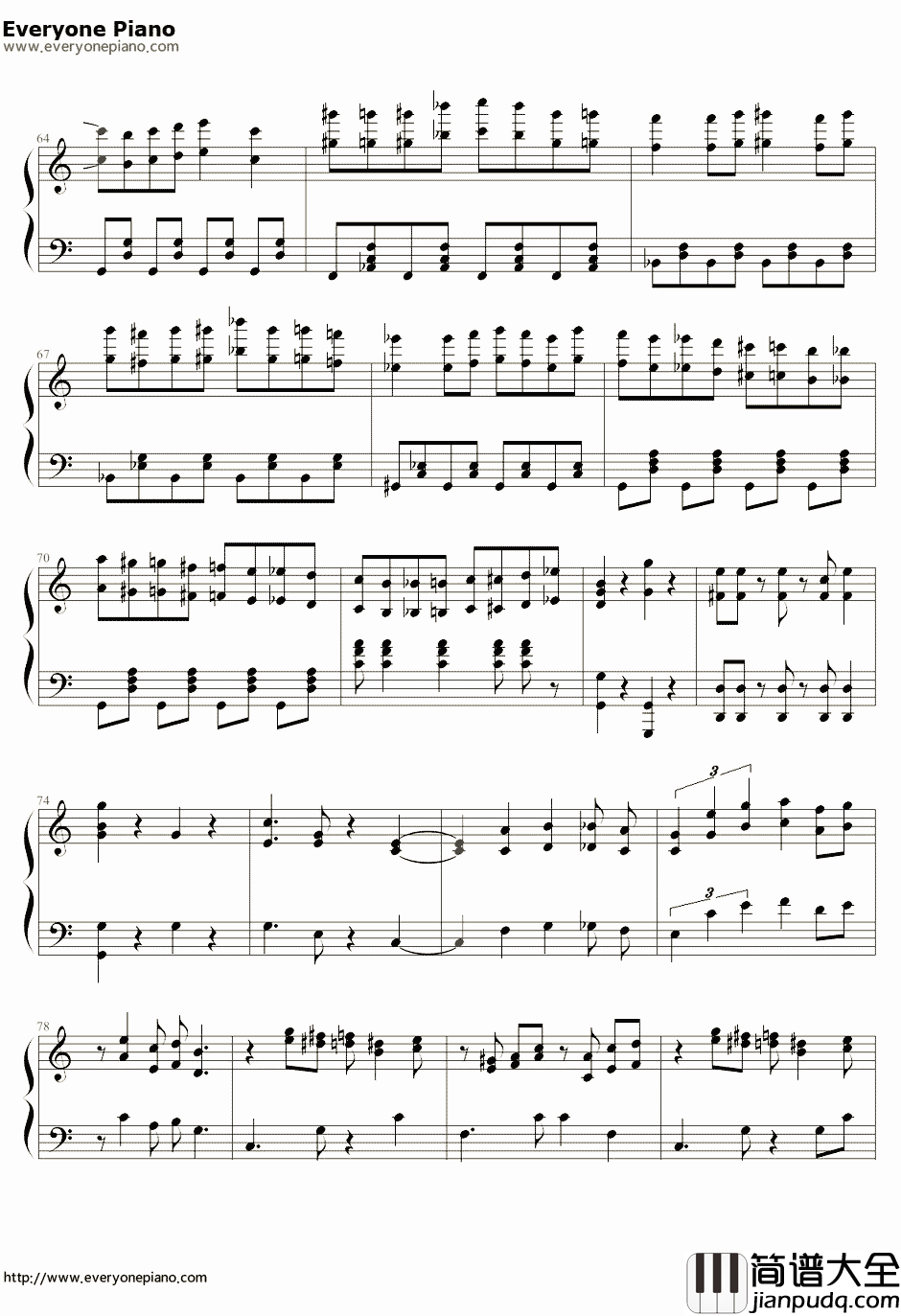 逆鳞狂想曲单人版钢琴谱_周杰伦