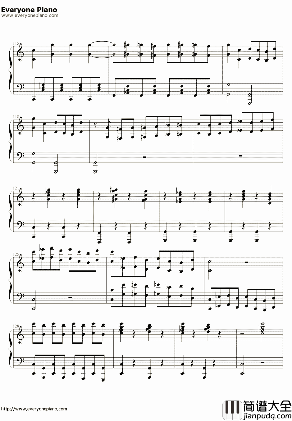 逆鳞狂想曲单人版钢琴谱_周杰伦