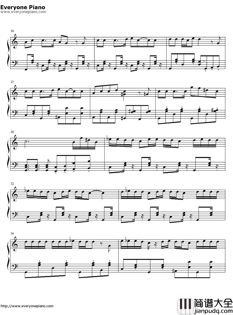 牛仔很忙联欢会part版钢琴谱_周杰伦