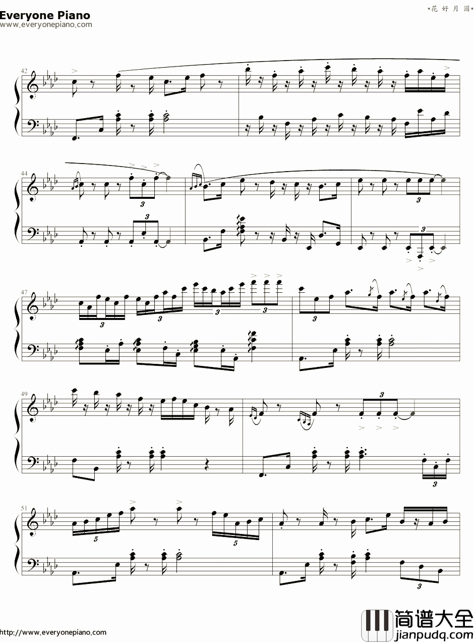 花好月圆钢琴谱_任光_新年祝福_恰恰Op7.1