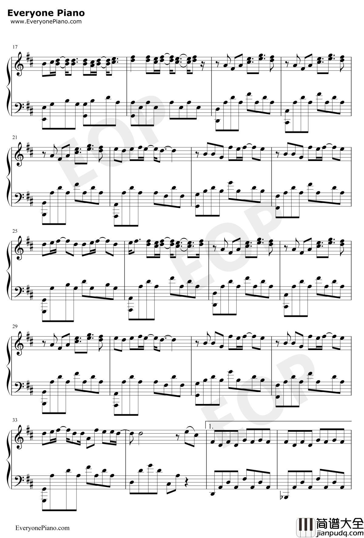 借口钢琴谱_周杰伦