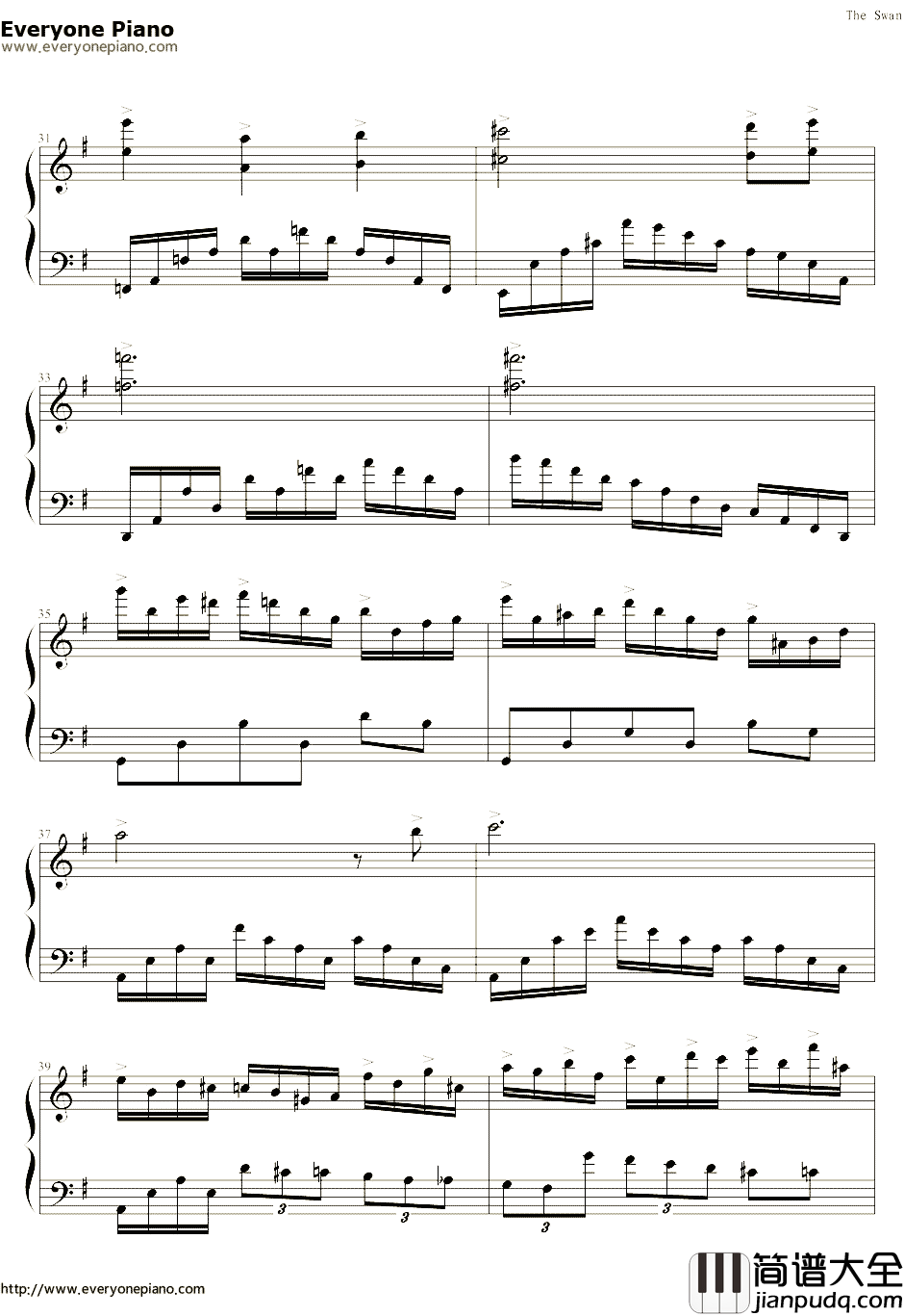 The_Swan钢琴谱_周杰伦改编_不能说的秘密