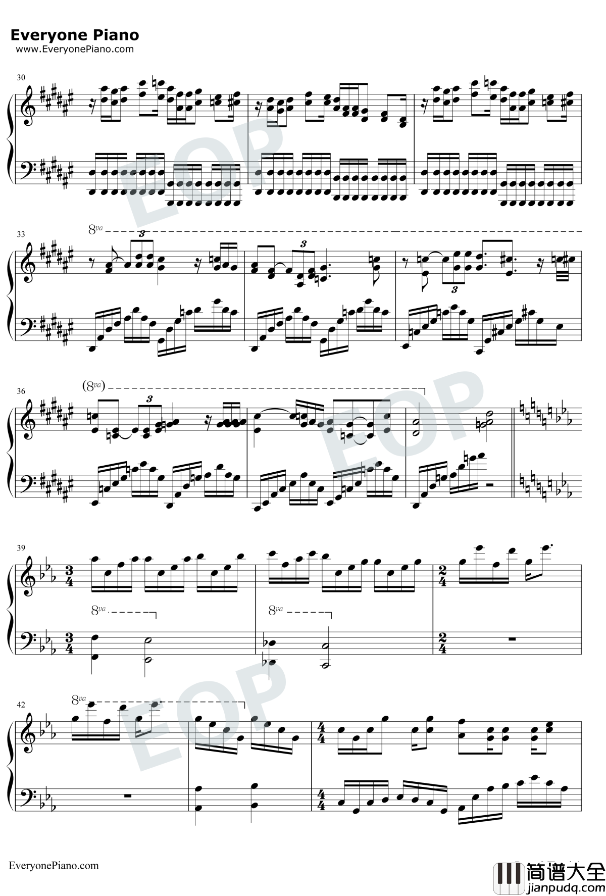 Minamo钢琴谱_DJ_Okawari_七咲逢插曲