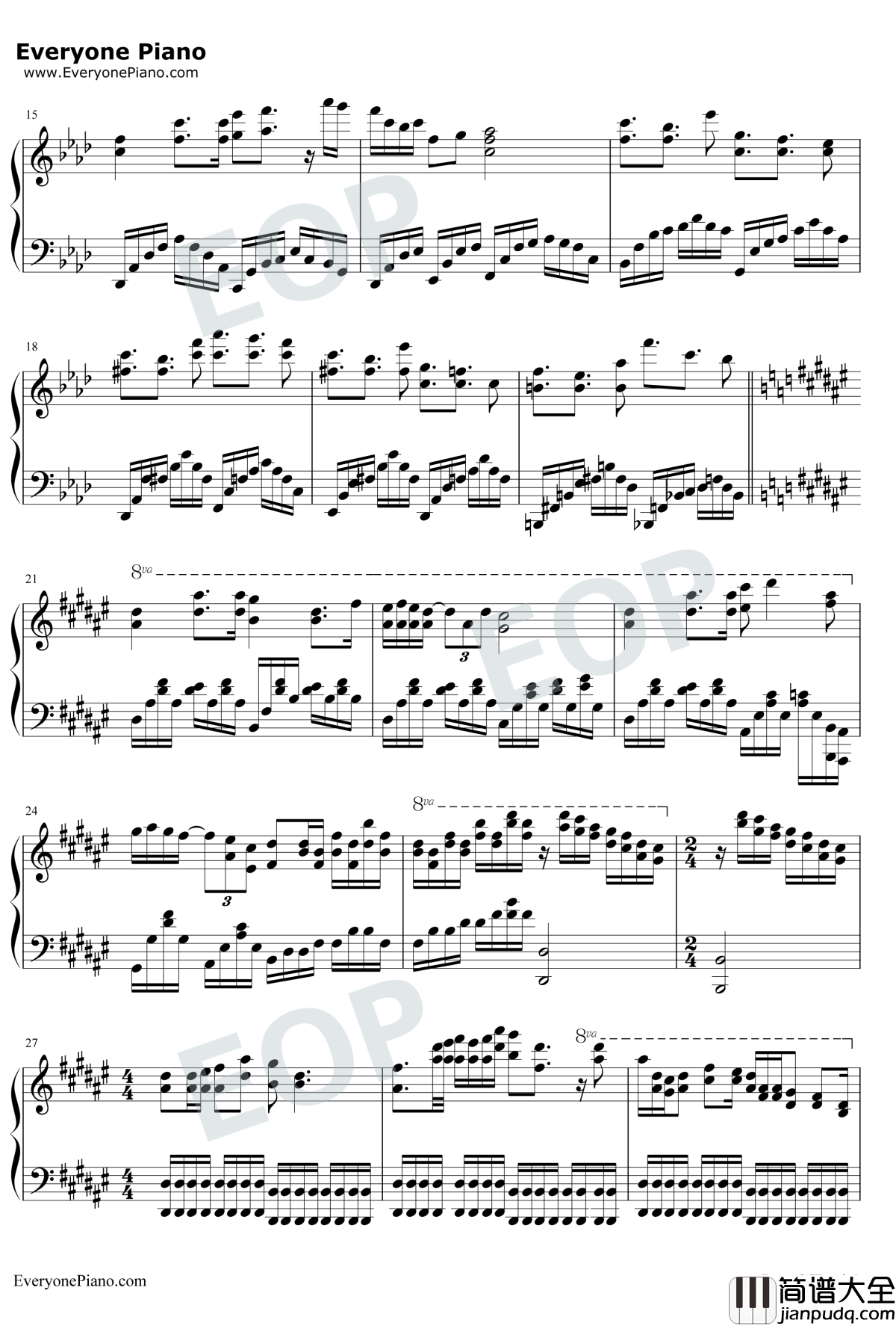 Minamo钢琴谱_DJ_Okawari_七咲逢插曲