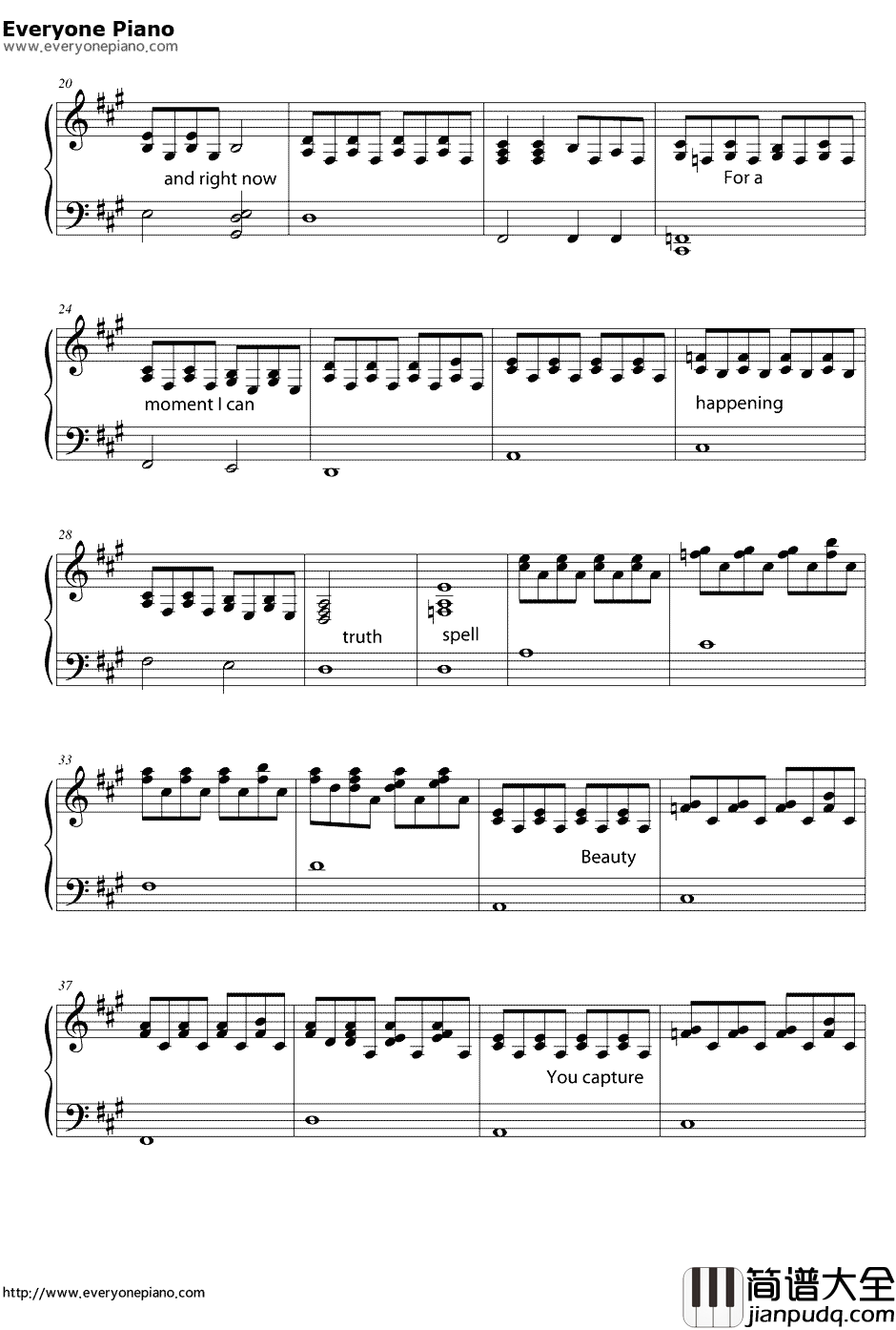 Spell钢琴谱_Marie_Digby玛莉笛比