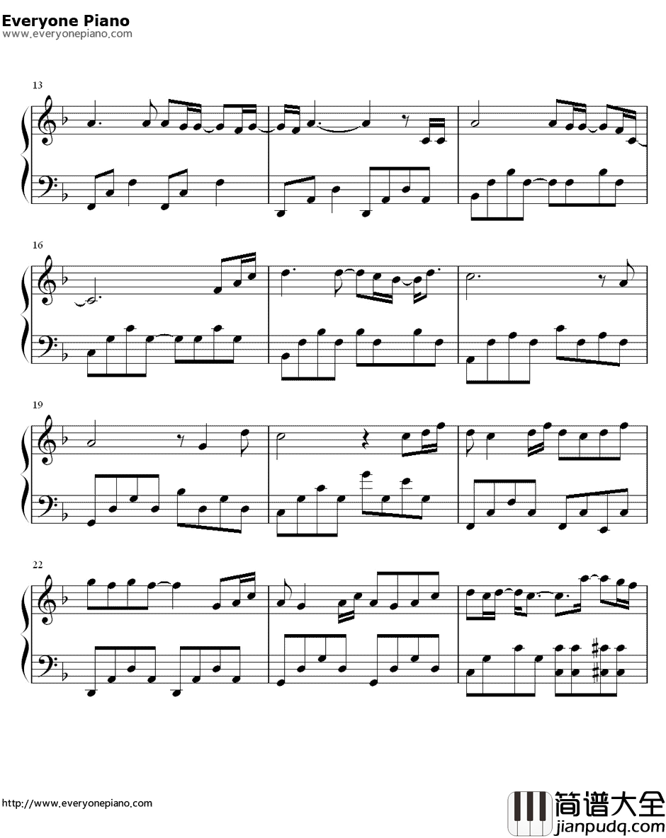 你比从前快乐钢琴谱_周杰伦