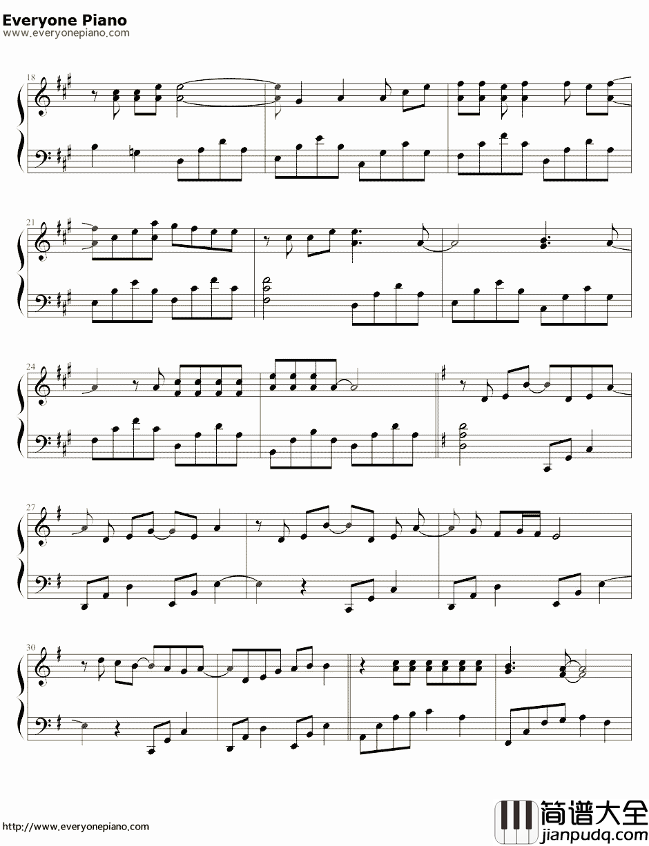 Because_You_Live钢琴谱_杰西·麦卡尼Jesse_McCartney_公主日记插曲