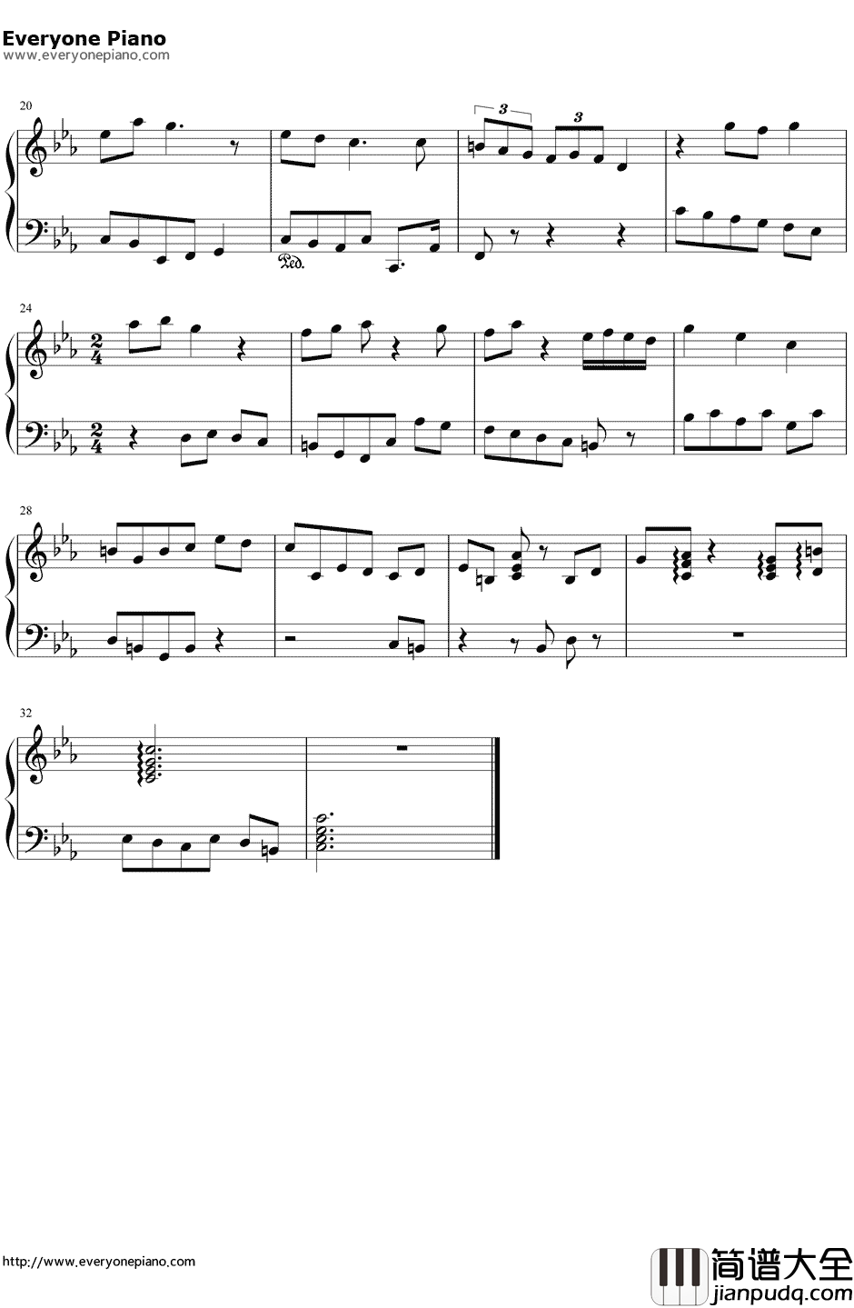 人生若只如初见钢琴谱_wjjslove