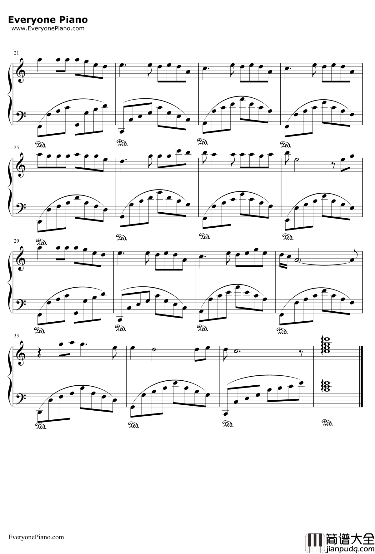 囚鸟简单版钢琴谱_彭羚