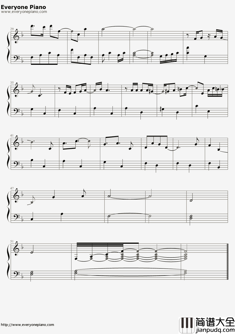 Aの预感简单版钢琴谱