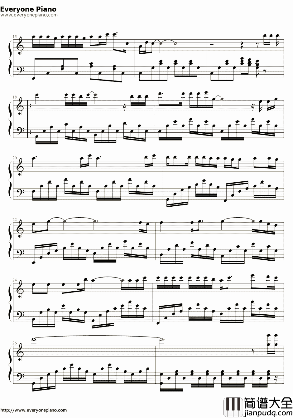 你是我的眼简单版钢琴谱_林宥嘉