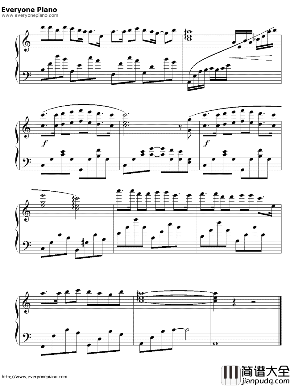 情网简单流畅版钢琴谱_张学友