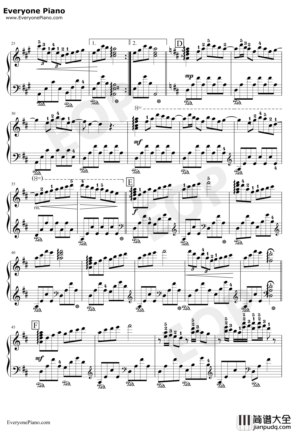 瓦妮莎的微笑钢琴谱_理查德·克莱德曼Richard_Clayderman