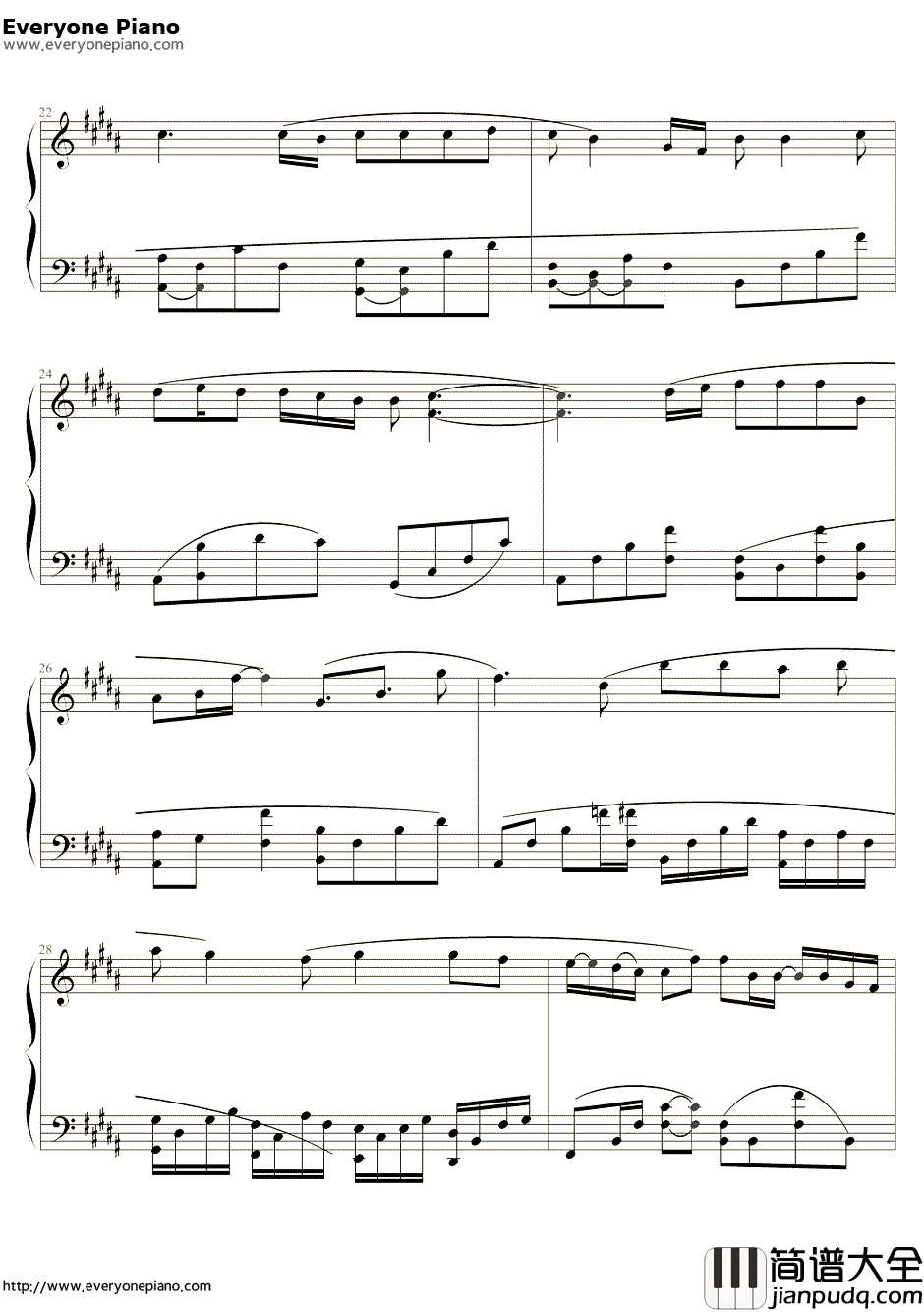 校服的裙摆伴奏钢琴谱